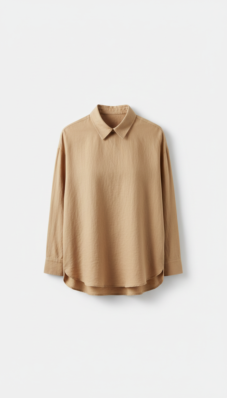 Warm Sand relaxed-fit linen shirt