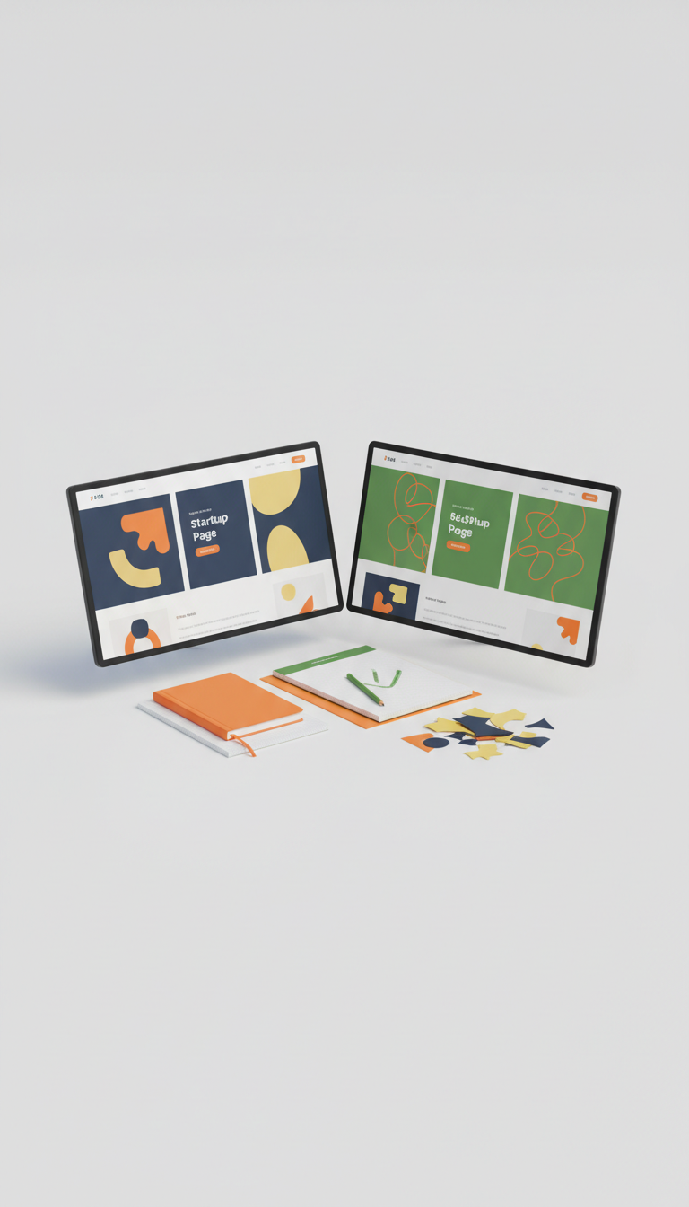 Bold startup landing page design